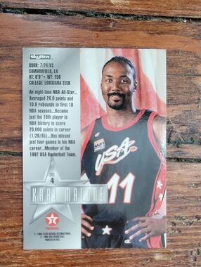 Karl Malone USA Basketball Card / Black & Red Jersey
